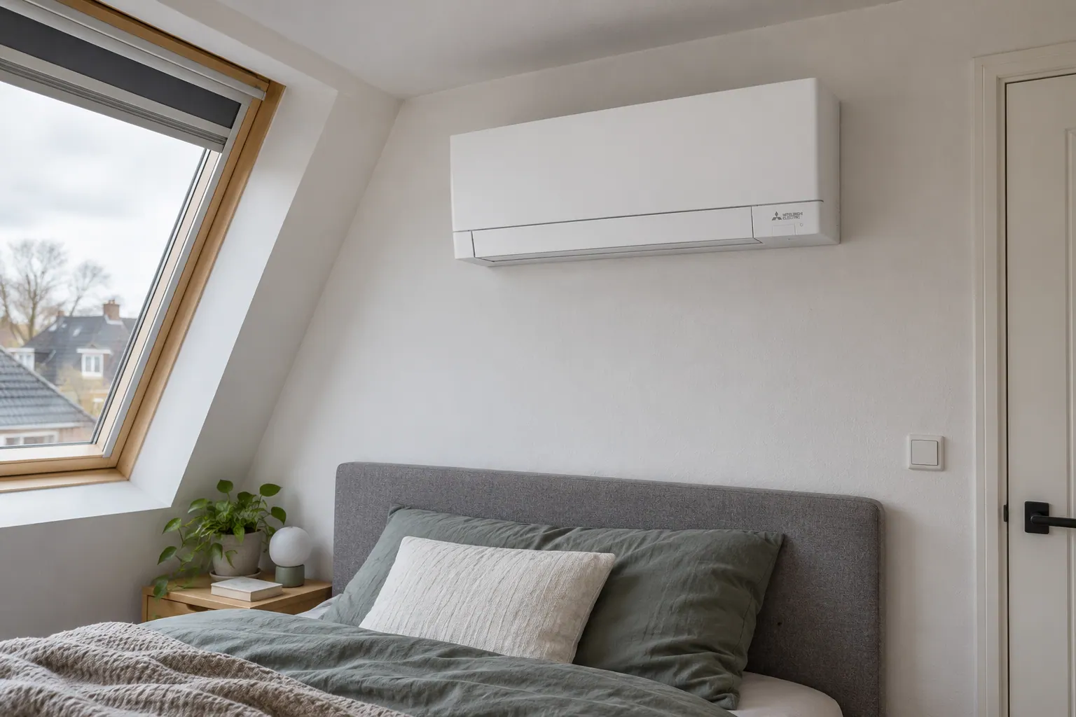 AI-sfeerbeeld: Een prettig binnenklimaat in de slaapkamer — Mitsubishi Electric MSZ-AY