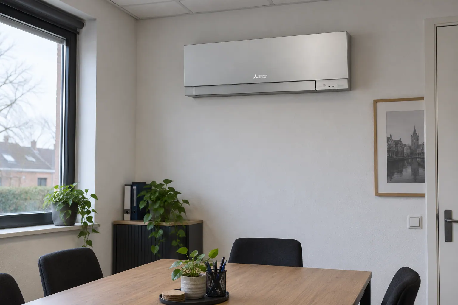 AI-sfeerbeeld: Een prettig binnenklimaat op kantoor — Mitsubishi Electric MSZ-EF