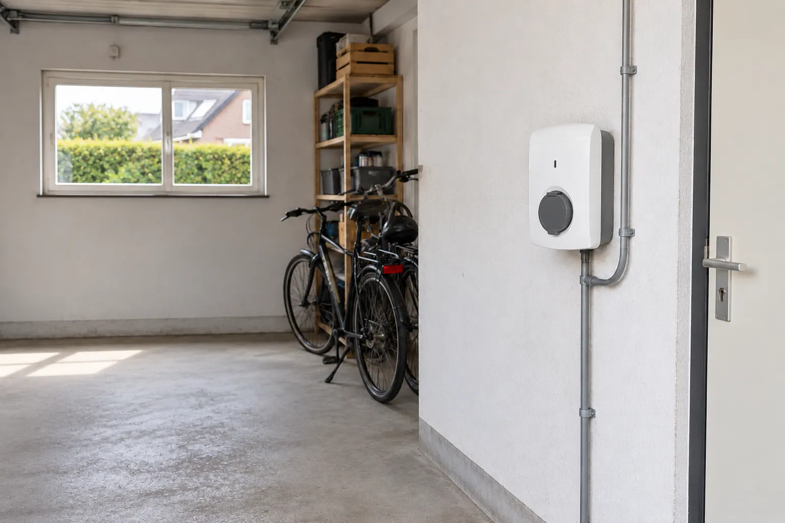 AI-sfeerbeeld: Laden in een inpandige garage — Alfen Eve Single S-line